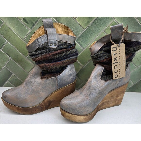 NWT Bed Stu Size 9 Bruges Slouchy Platform Wedge Boot $289 MSRP - Picture 1 of 7